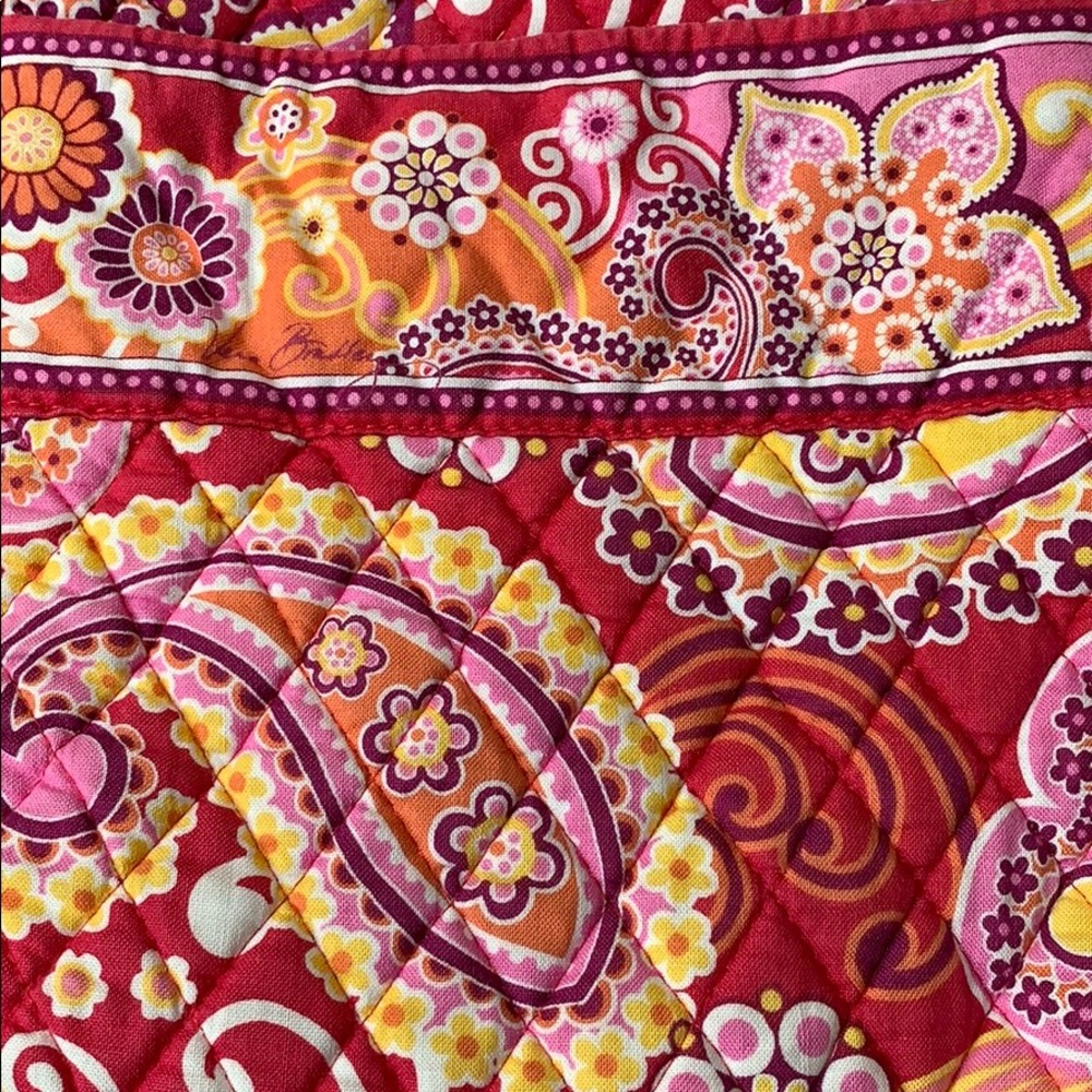 Vera Bradley large shoulder bag purse red paisley - Picture 8 of 8